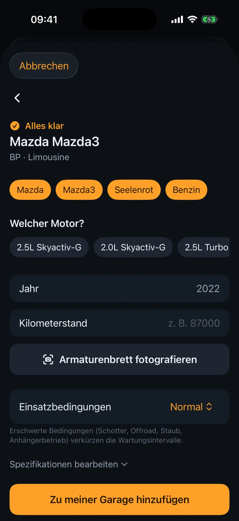 Auto per Foto hinzufügen