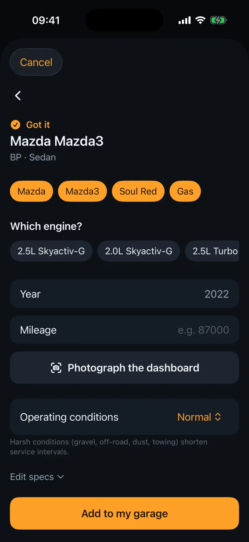 Add a car from a photo