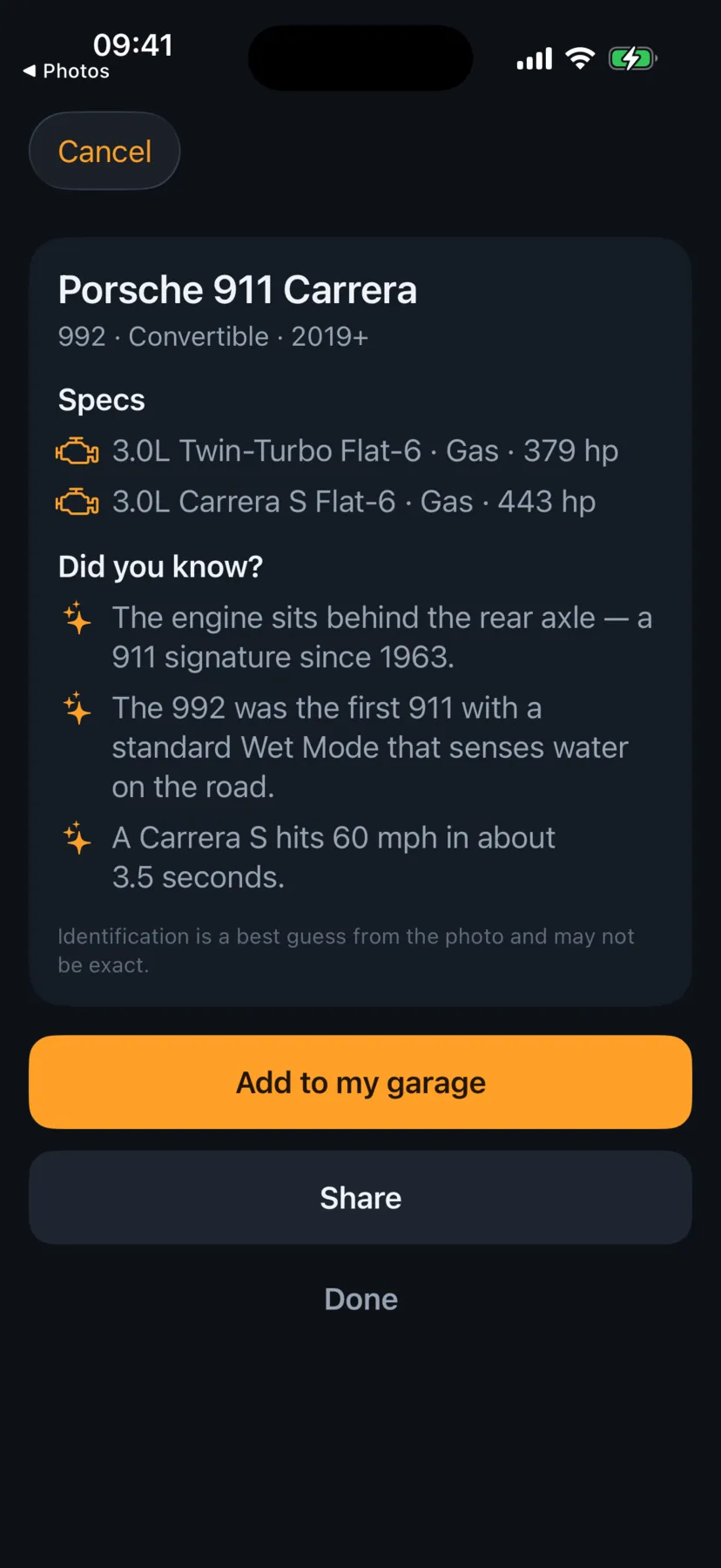 Car Spotter identifies any car